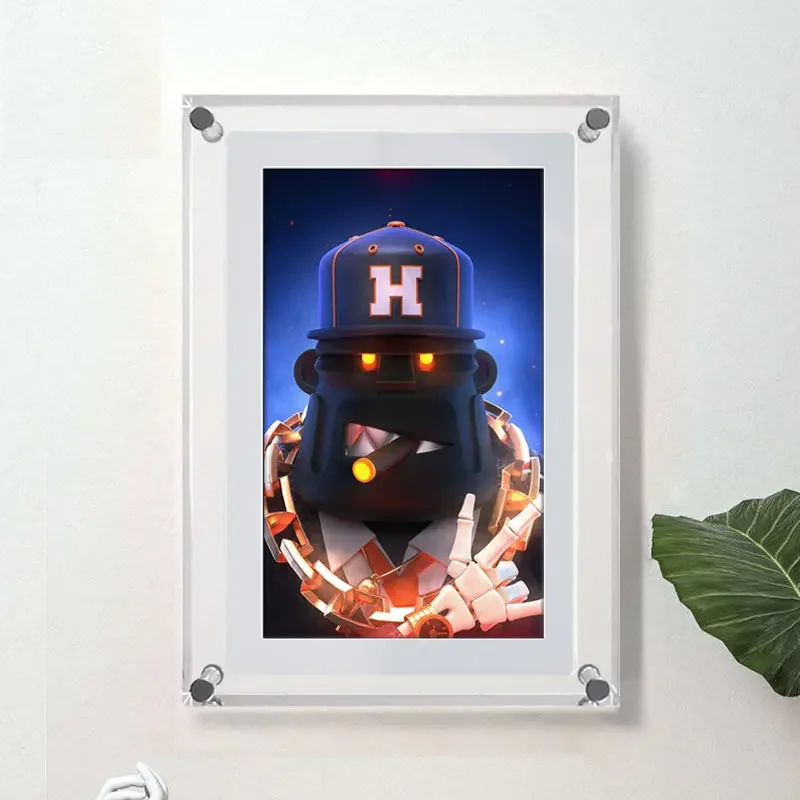 Hot Selling Acrylic Clear Crystal Digital Photo Frame Video Player Acrylic Photo Frame Led Screen Nft Digital Photo Frame
