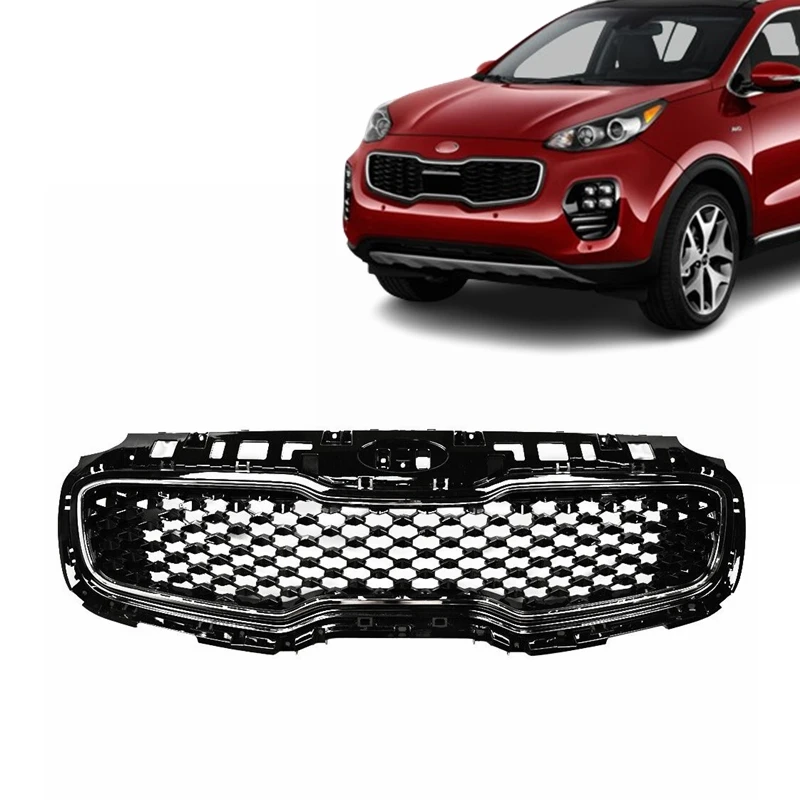 NEW OEM high quality good price auto parts front bumper black chrome upper grille for 2017-2019 KIA sportage