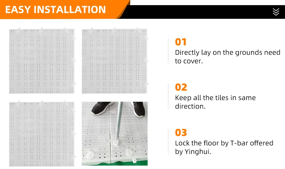 Anti Scratch Portable Event Flooring Plastic Stadium Concert Exhibition Tent Event Flooring