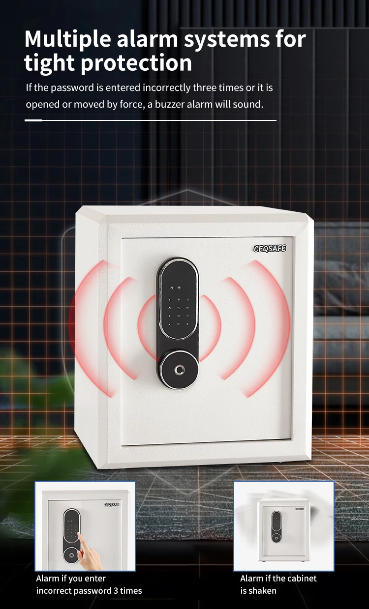 CEQSAFE High Security Strong Metal Money Fingerprint Biometric Safe Box for Money supplier