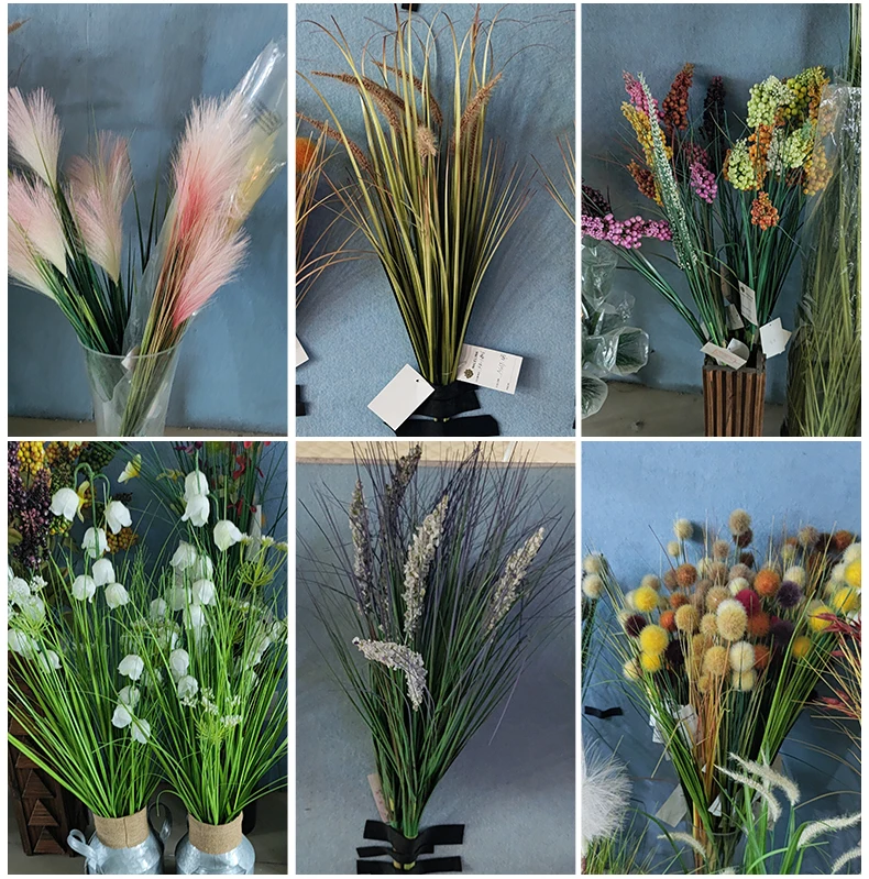 Greenery Dog's Tail Onion Wheat Grass Shrubs Fake Plastic Bushes