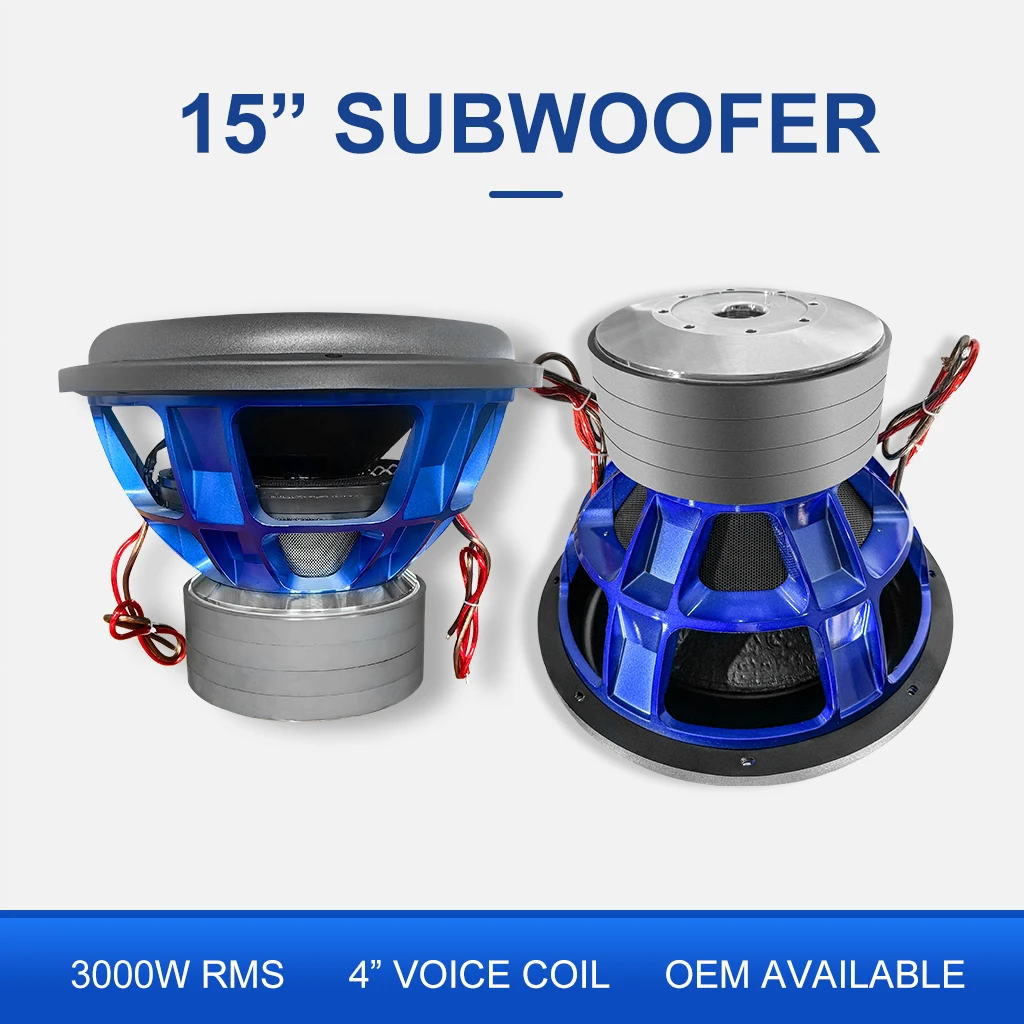 工場直販 大出力400オンス磁石 RMS 3000w カーベースウーファー サブ