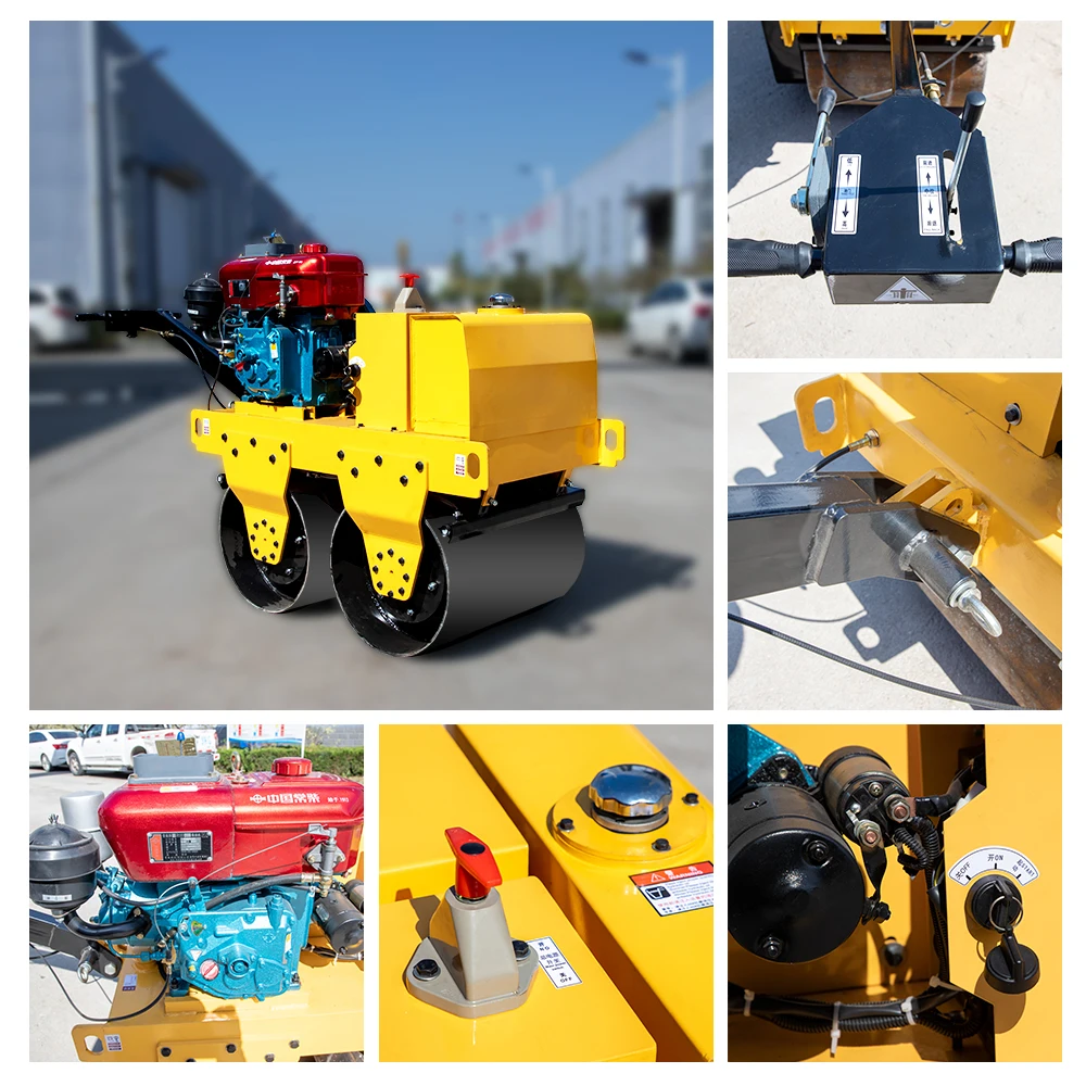 Portable Road Roller Compactor Building Road Construction Machine with Strong Vibrator