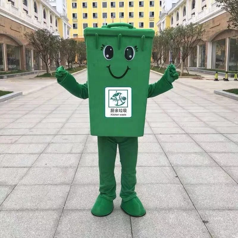 Green Recycle Trash Can Mascot Costume Adult Size Waste Bin