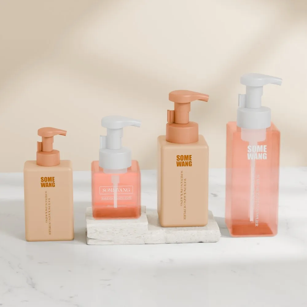 Customized 280ml PETG Square Foam Soap and Shampoo Bottle Hand Wash Liquid Plastic Bottle