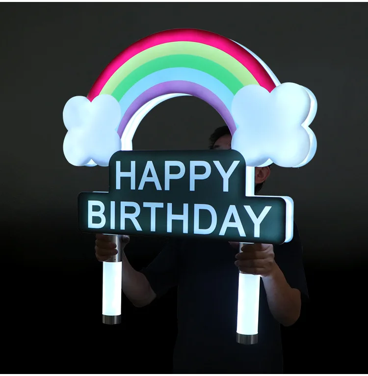 Bar Rechargeable Custom Happy Birthday Bottle Service Sign Led Letter Board Bottle Presenter