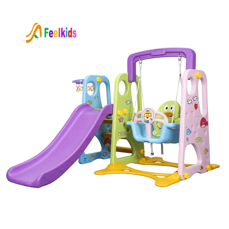 Feelkids Children Plastic Kids Outdoor Playground Swing and Slide