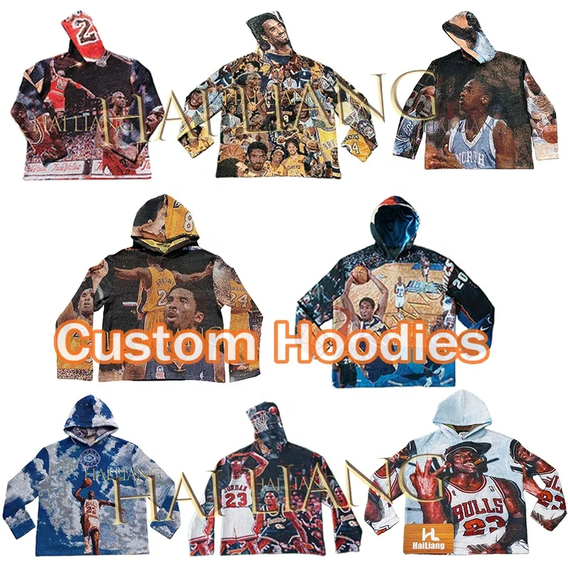 Custom Woven Tapestry Hoodi Tapestri Apparel Design Services Manufacturer Streetwear Basketball
