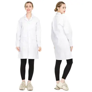 Wholesale OEM Custom Long Sleeve White Medical Lab Coats Hospital Uniforms Doctor Nurse White Lab Coats