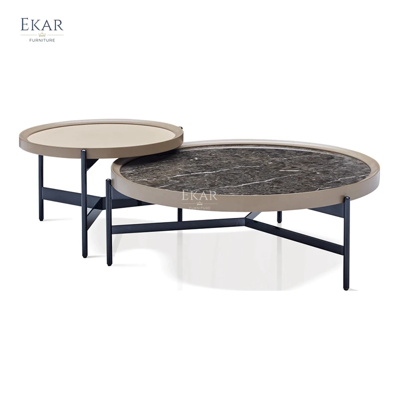 product luxury center table modern living room furniture round marble top stainless steel coffee table for home hotel-62