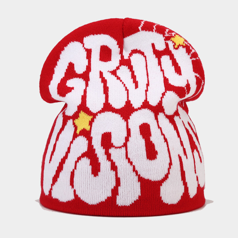 Y2K Style Beanie Hats - 100% Polyester Toques Jacquard Acrylic