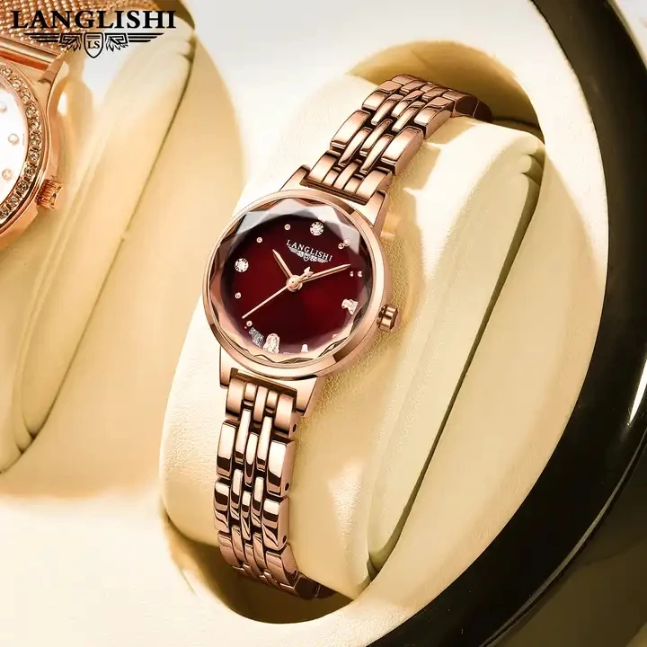 POEDAGAR 610 Rose Gold Red Watch for Women - Luxury & Style display picture 1