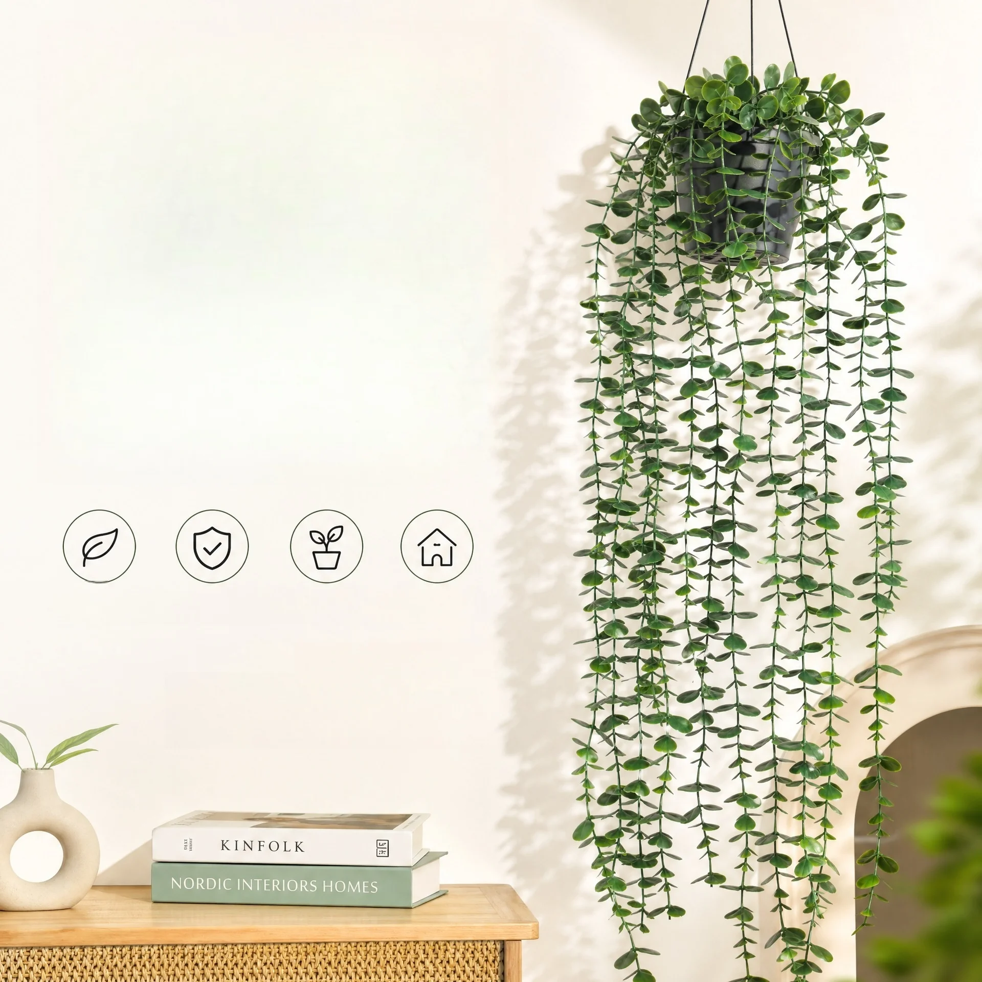 Evergreenwrap Artificial Hanging Eucalyptus Plant Trailing Greenery for ...