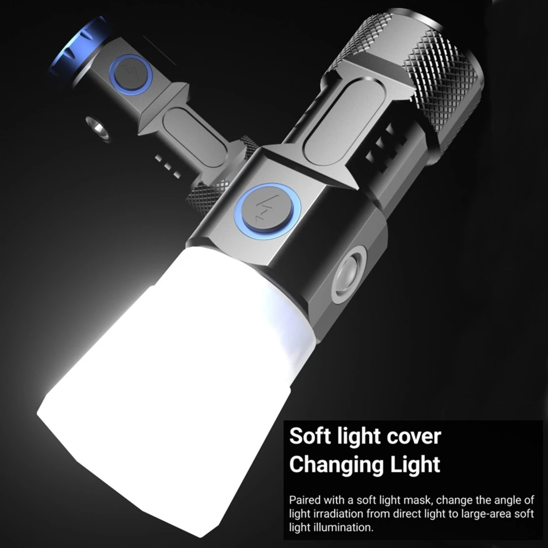 6x Led High Bright Mini Palm Small Flashlight USB Rechargeable Portable Magnet Torch Outdoor Hiking Camping Home Work Car Torch