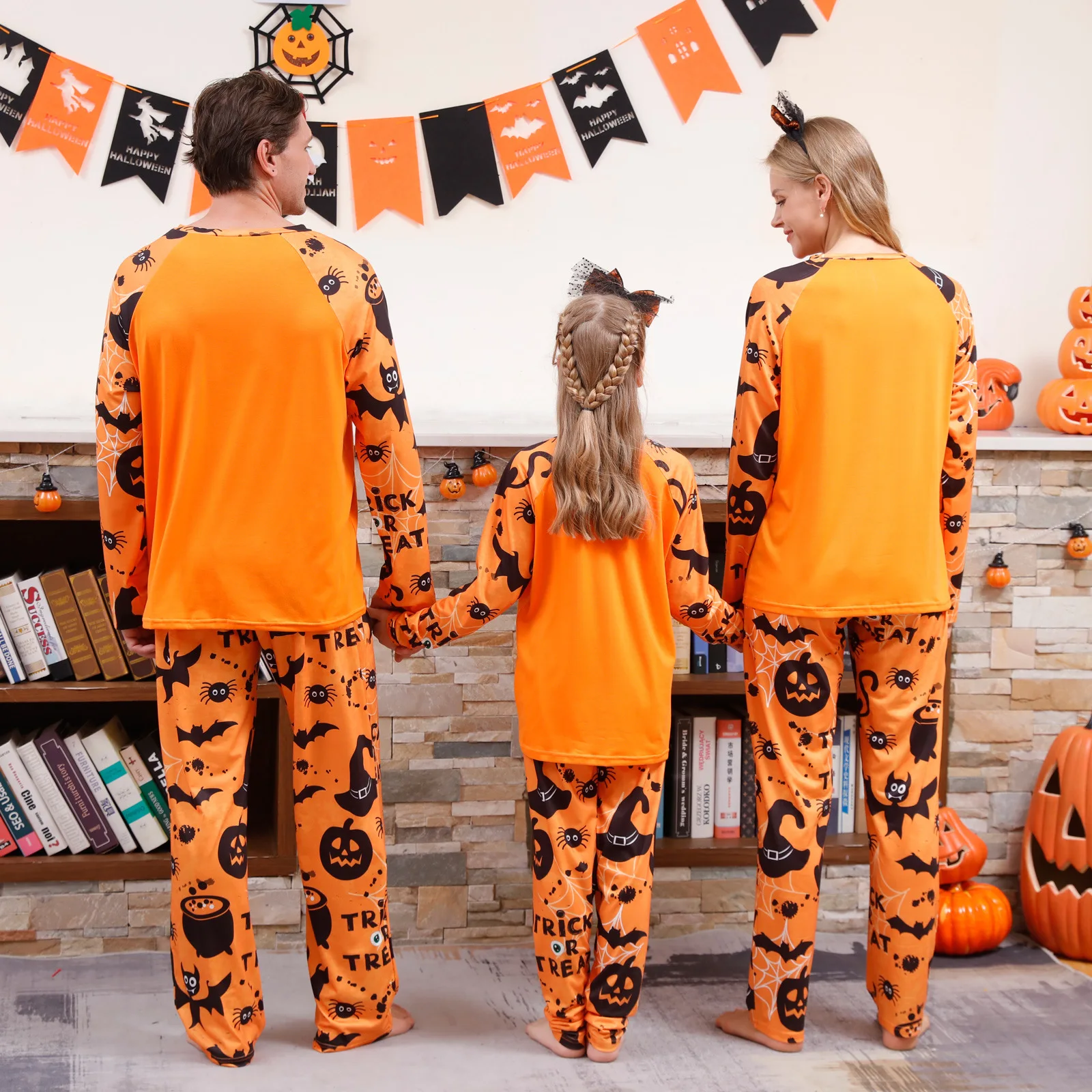 2024 Personalised Custom Print Sublimation Soft Blank Pajamas Set Matching Halloween Pjs for Family Adult Women Men Pj