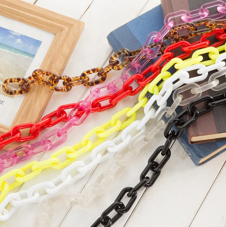 Single white color Acrylic chain bag strap bags acrylic handle purse handle circle Online Shopping