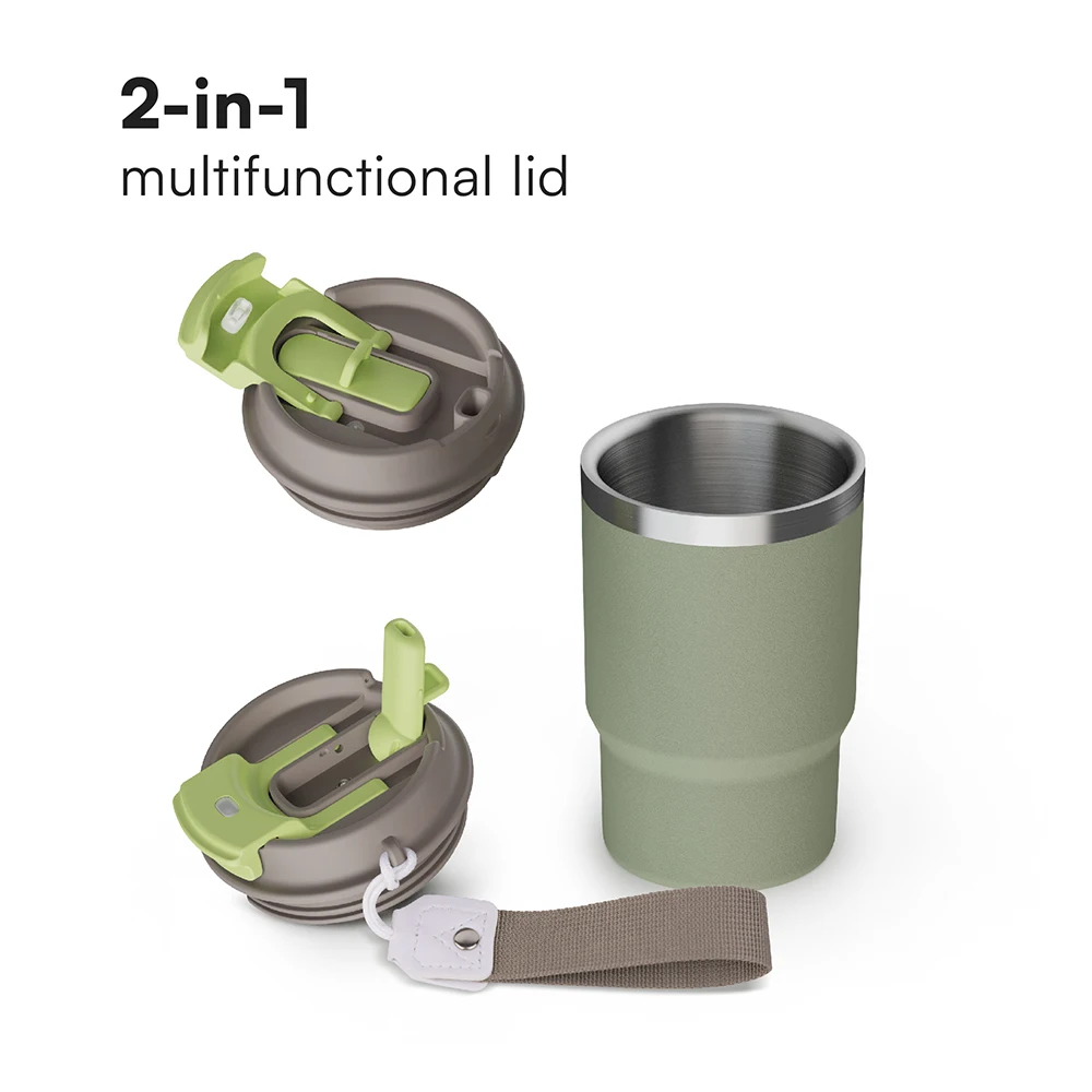 16oz 18/8 Stainless Steel Vacuum Insulated Coffee Mug 2 in 1 Lid With Rope  Silk/ Laser/ Digital and so on