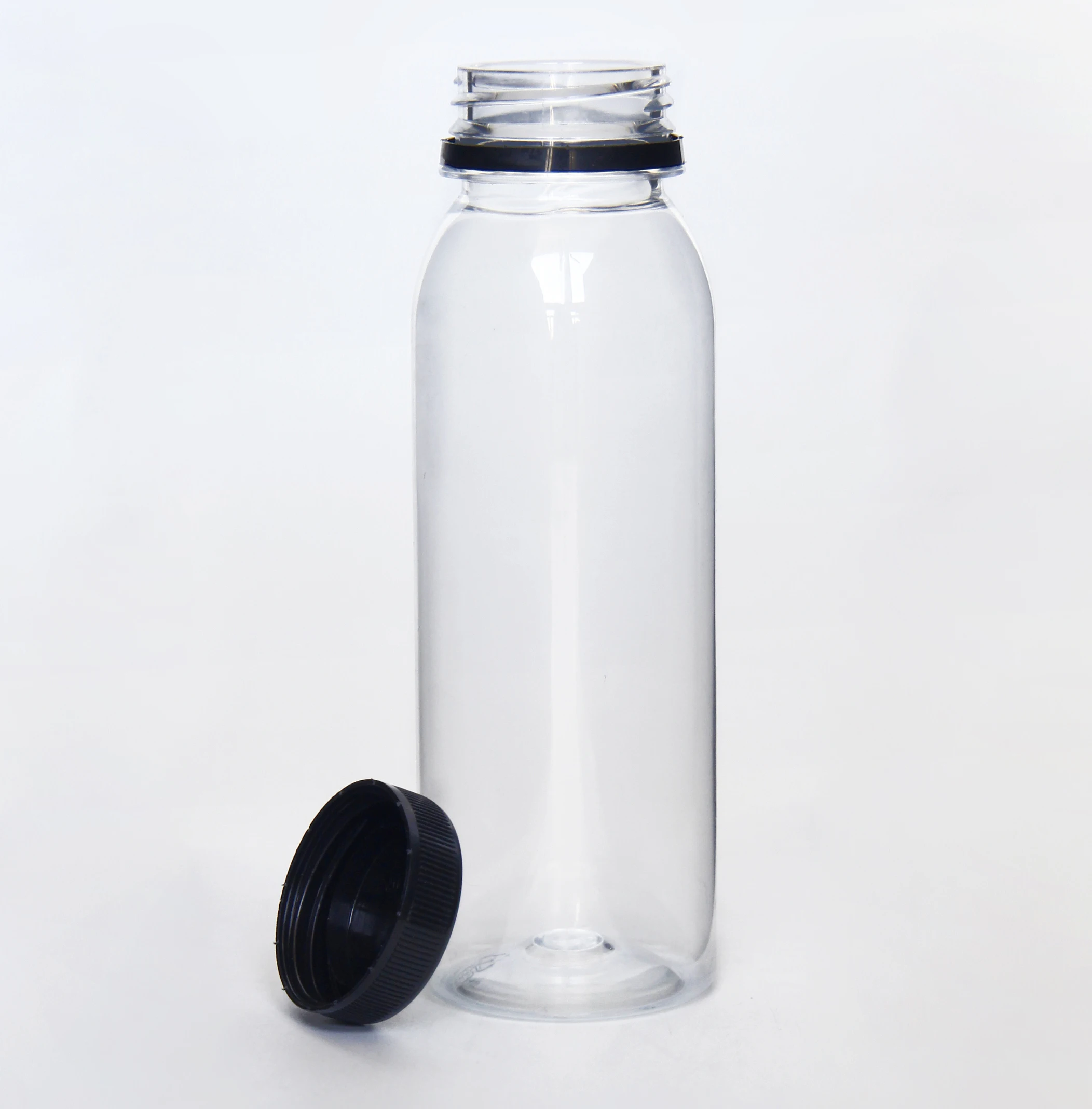 Restaurantware 12-oz Square Plastic Juice Bottles - Cold Pressed Clear Food Grade Pet Bottles with Tamper Evident Safety Cap: Perfect for Juice