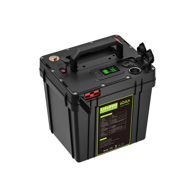 DC出力専用 DC12V 60Ah リチウムイオンポータブルバッテリー 充電器付 12.8V 60Ah USB C DC シガーライターソケット 4出力インターフェース