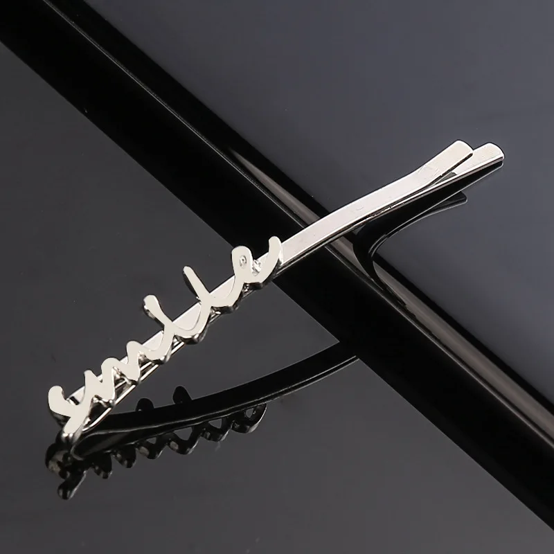 European and American new style simple hair accessories English word clip female metal hairpin girl side  clip