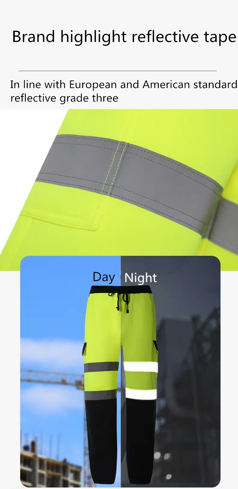 Custom logo multi-pockets reflective winter safety work pants Construction work warm reflective pant