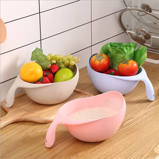 Tamis De Cuisine En Plastique - Pour Laver Riz, Légumes, Fruits - Design Compact