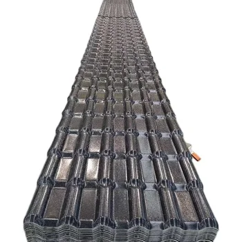 Современный дизайн устойчивая к погодным условиям ПВХ кровельная плитка водонепроницаемая пластиковая из синтетической смолы для жилых вилл