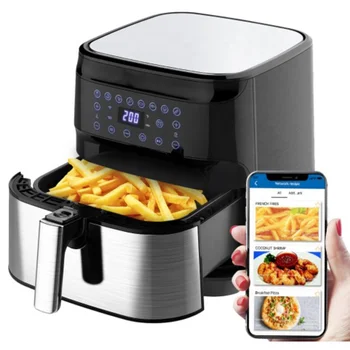 Air Fryer Oven with Customizable Shake Reminder, Additional Accessories,  Nonstick and Dishwasher-Safe Detachable Basket, 100 Paper Plus 1100+ Online  Recipes, 5.8QT, Stainless Steel 