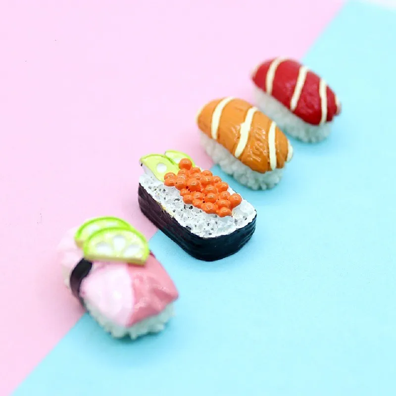 Wholesale Simulation Japanese sushi roll resin jewelry accessories