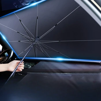 Custom Car Sunshades Foldable Uv Blocking 190t Car Umbrella Car Front Windshield Protector For Kids For Trucks