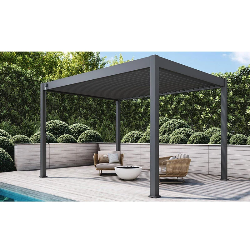 High Quality Outdoor Gazebo Motorized Sunshade backyard pergola