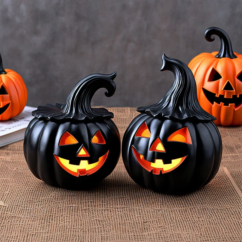 48 Miniature Halloween In Resina – Fantasmi, Zucche, Streghe – Set Da 48 Pezzi Diversi – Decorazioni