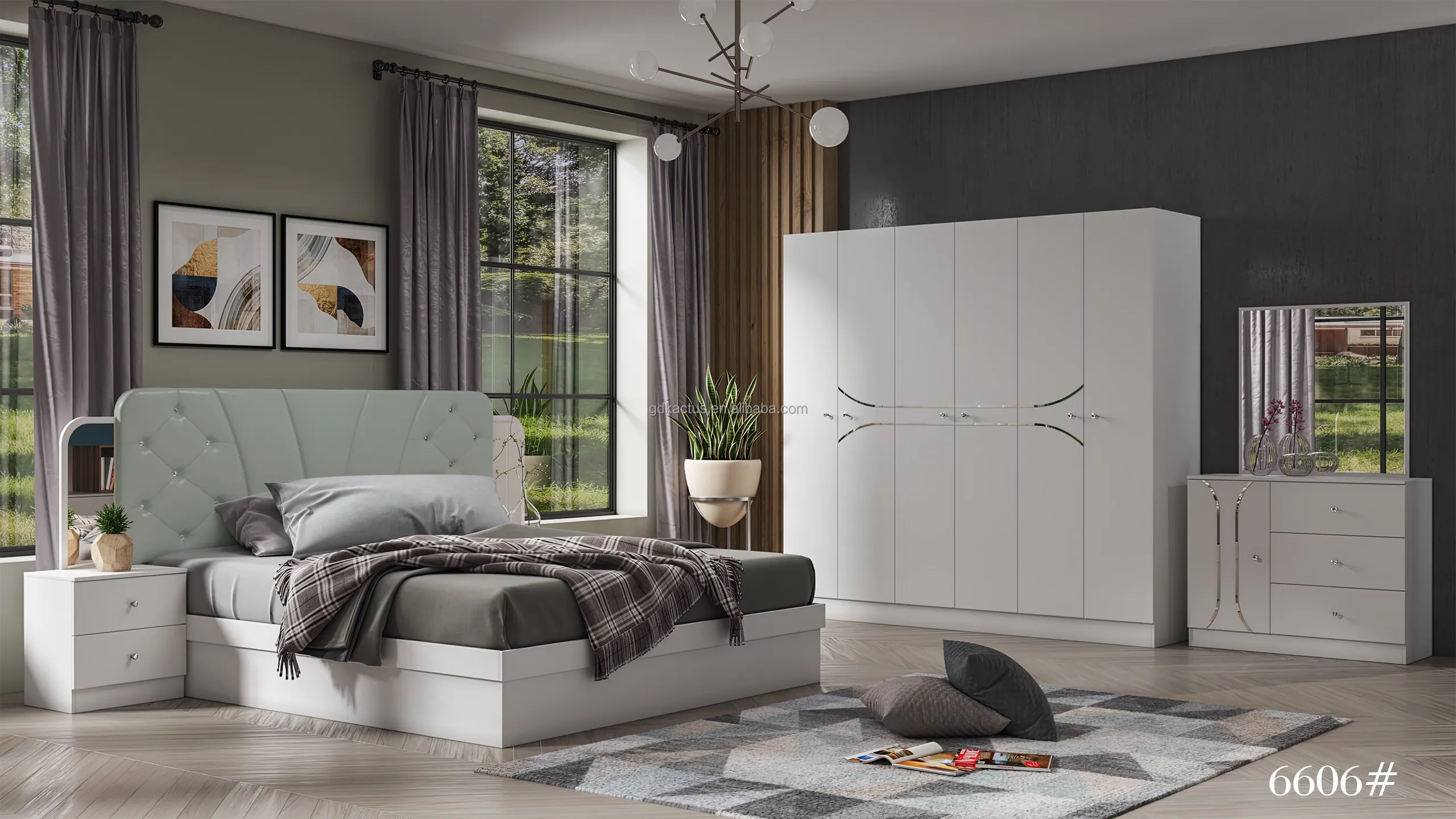 Simple Design Knock Down Packaging Mdf Melamine Elegant King Size