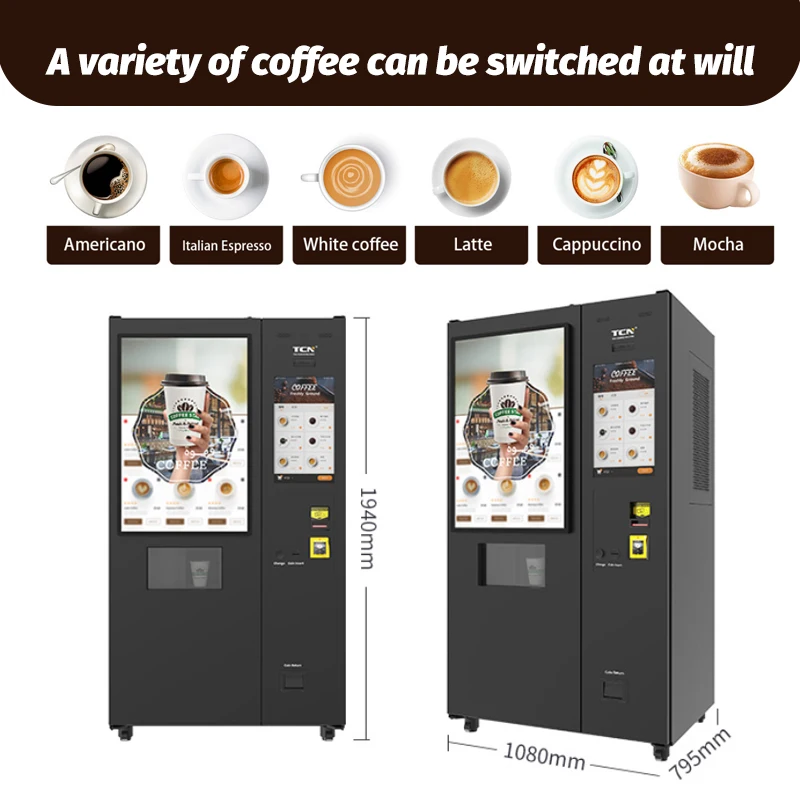 TCN Robot Arm Vending Machine Hot and Cold Coffee Vending Machine Automatic