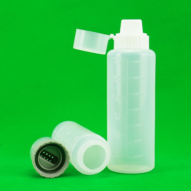 175ML 350ML Plastic Ketchup Salad Dressing Sauce Bottle with Pump Cap Screen Printing for Shampoo Packaging