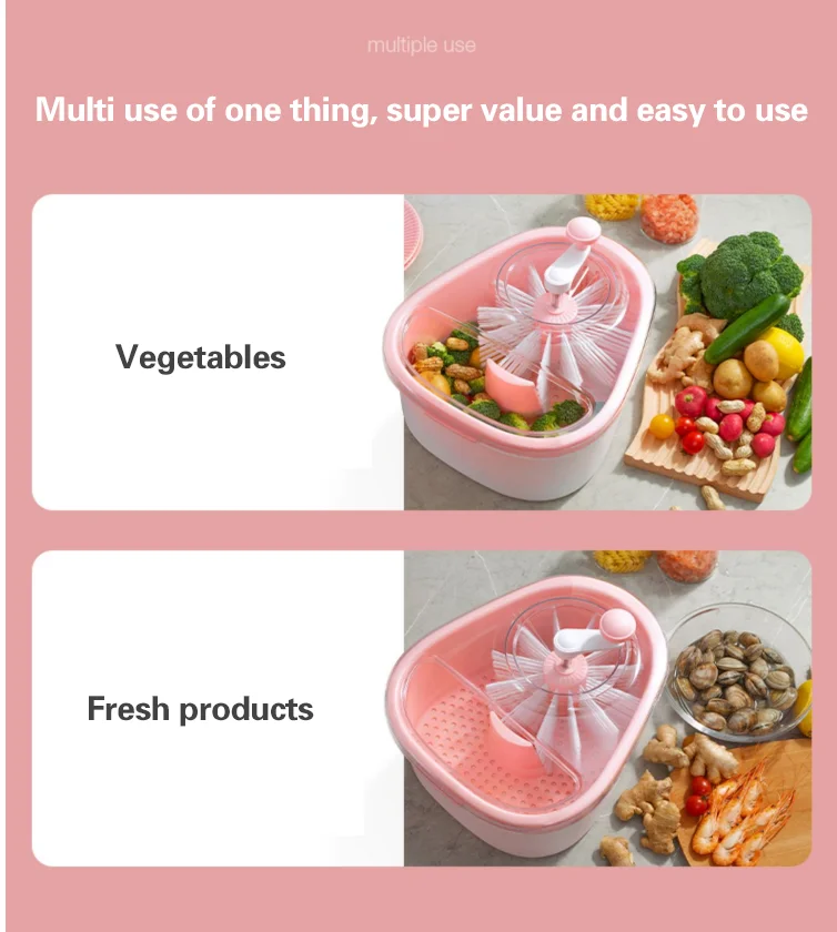 Manual Fruit Washing Tool Automatic Swing Drying Vegetable and Fruit Washing Tool