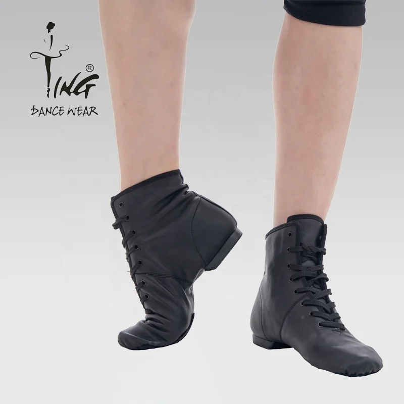 Black Leather Neo Jazz Shoe - Adult