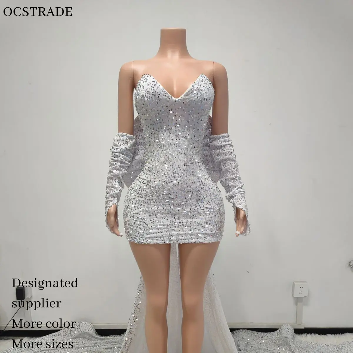 Alibaba.com: Ocstrade 21St Bow Short Mini Birthday Dresses for Ladies,  Shiny Sequin White Party Evening Dress : Trade with confidence through a  wide selection of certified products and flexible OEM options.