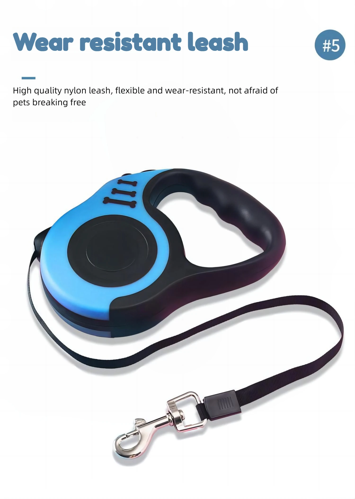 Durable Heavy Duty Nylon Telescopic Dog Rope Automatic Retractable