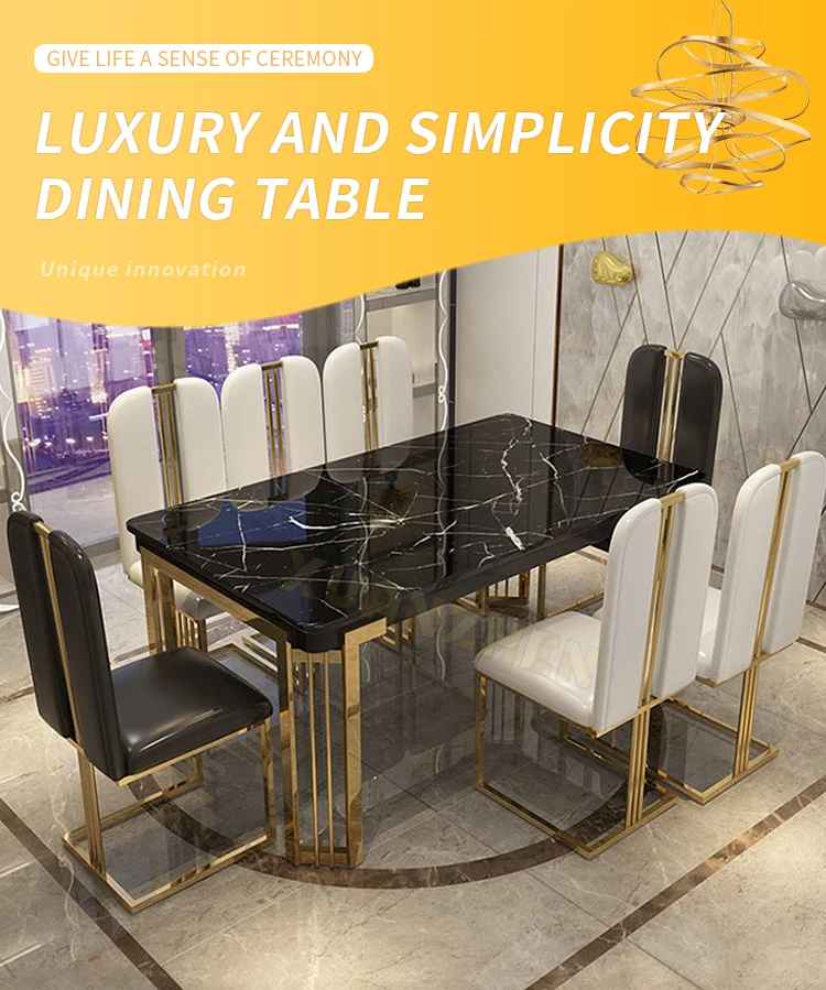 Home Furniture Modern Luxury Dining Table Set Marble Dining Table
