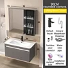 SKU-16-91 cm ceramic round corner collision basin gray cabinet