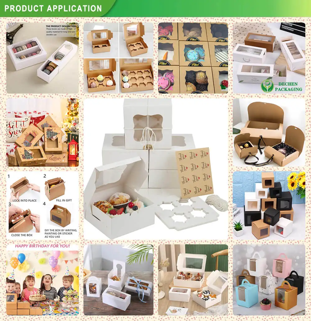 Boxes For Cupcakes And Cakes Dozen Donuts Box Without Window Wholesale Food Cake Packaging Cupcake