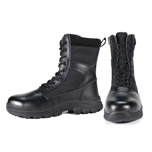 Factory Price OEM OBM Customized Breathable Black Combat Tactical Boots with Side Zipper