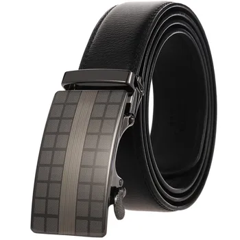 LannyQveen New Genuine Leather Belt black color Men's Automatic buckle belts for men wholesale yiwu factory