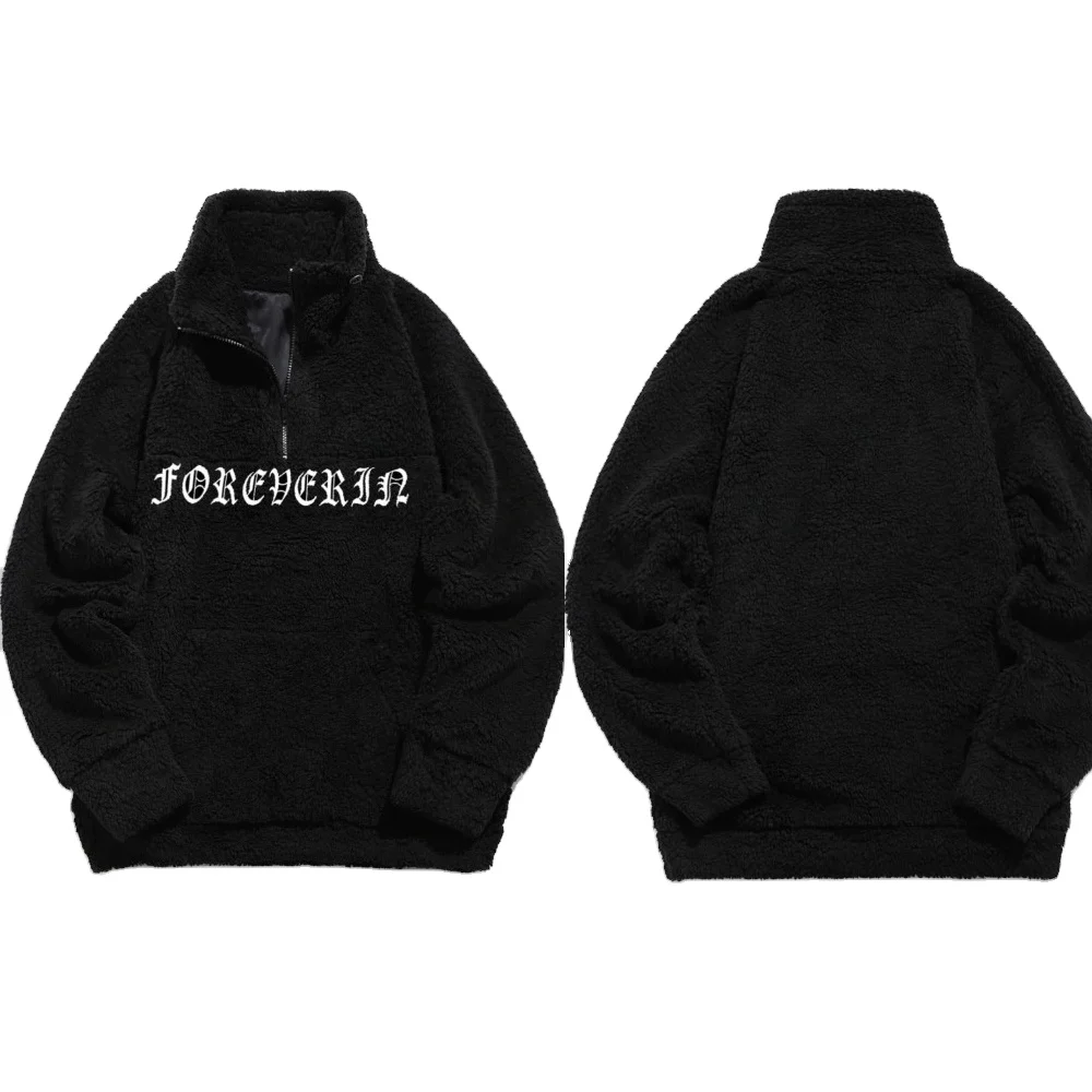 thick black fleece jacket