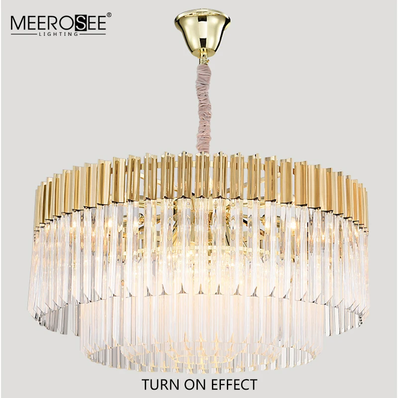 Meerosee Modern Custom Crystal Chandelier Hotel Lobby Decoration Luxury Project Big Size Chandelier Pendant Lamp MD86708