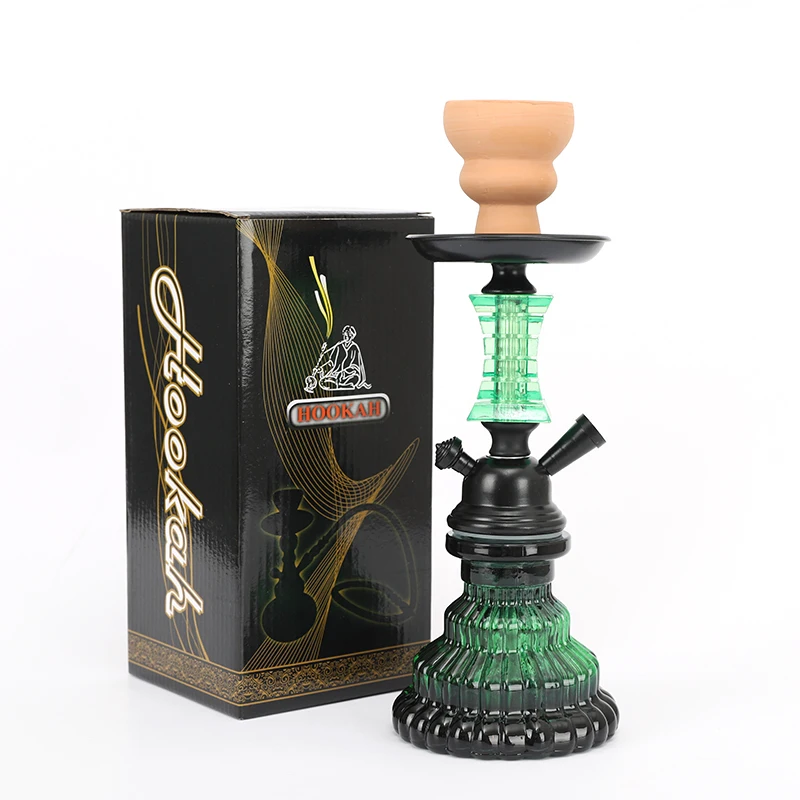 Color Double Tube Cheap Mini Hookah Small Shisha Box Hookah Set Glass