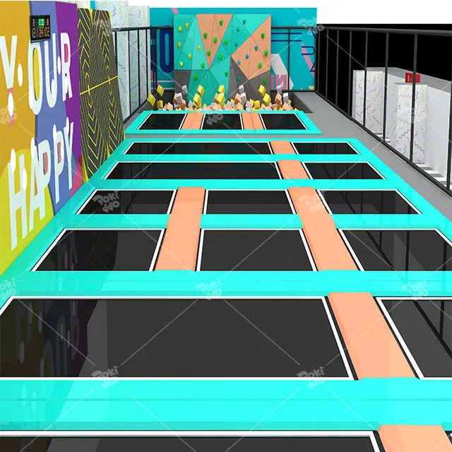 Pokiddo Custom Design  800 Sqm  Kids and  Adults Commercial Trampoline Park Trampoline Soft Playground Slide
