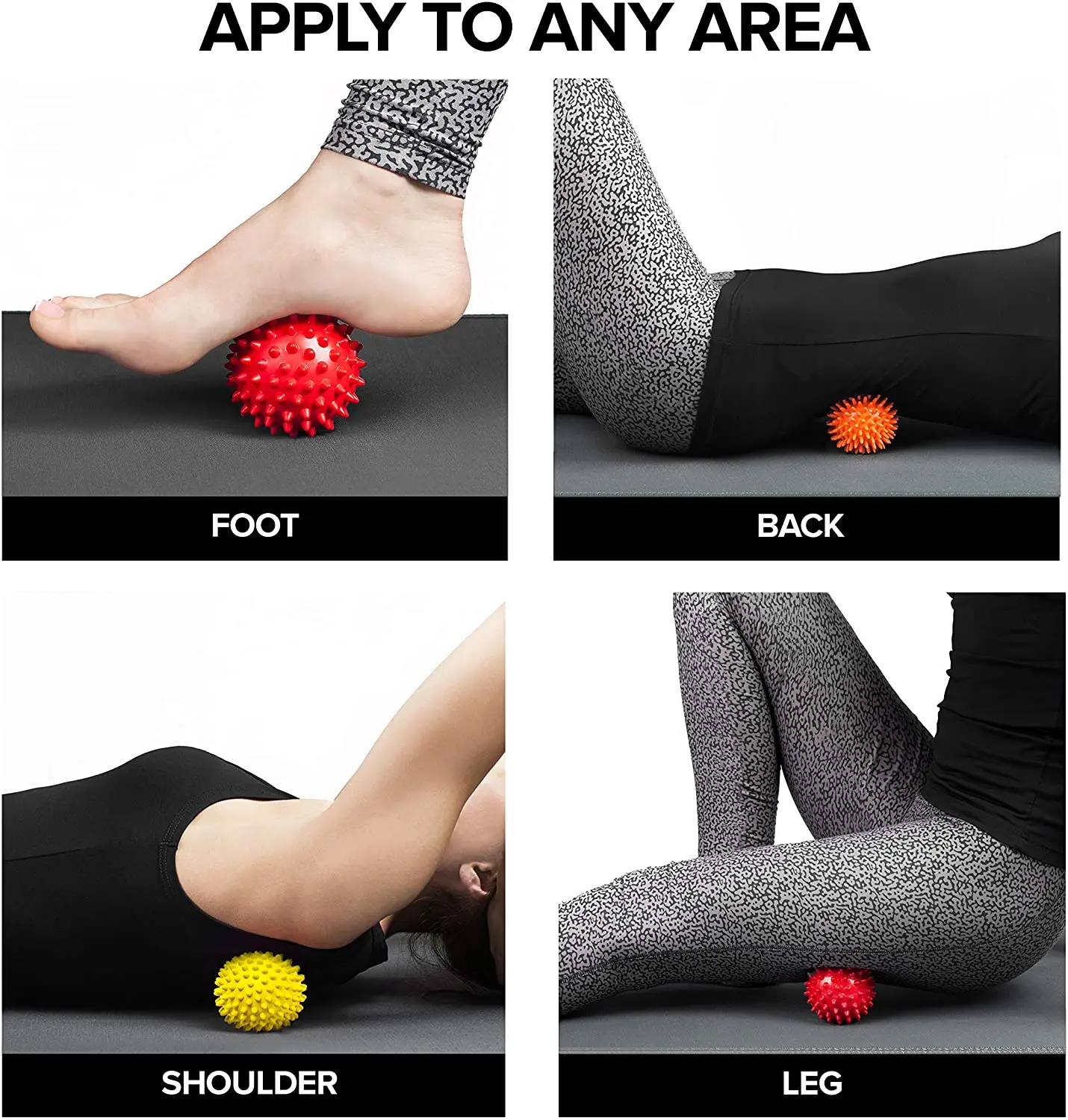 Шарик массажа йоги PVC свертывая Spiky для тренировки подошв ноги руки сензорной 3