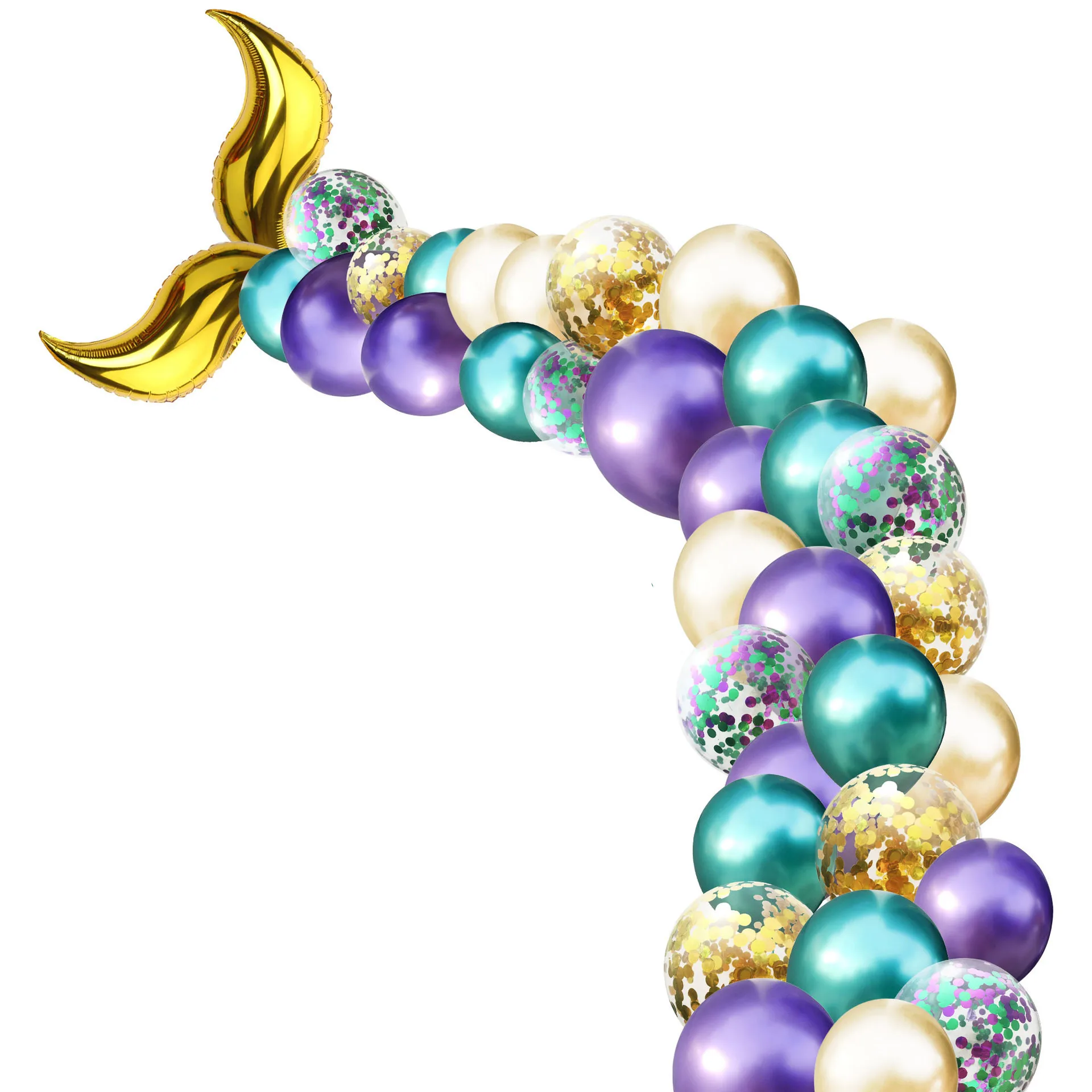 18 inch S-shape Foil Balloon Mermaid Tail Inflatable Air Balllons Birthday Party